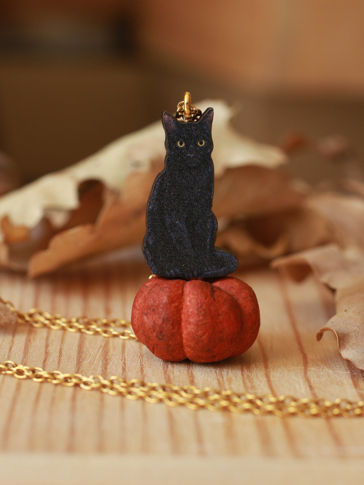 Black cat necklace