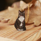 Domestic cat necklace - short hair cat pendant