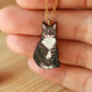 Domestic cat necklace - short hair cat pendant