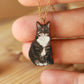 Domestic cat necklace - short hair cat pendant