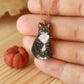 Domestic cat necklace - short hair cat pendant