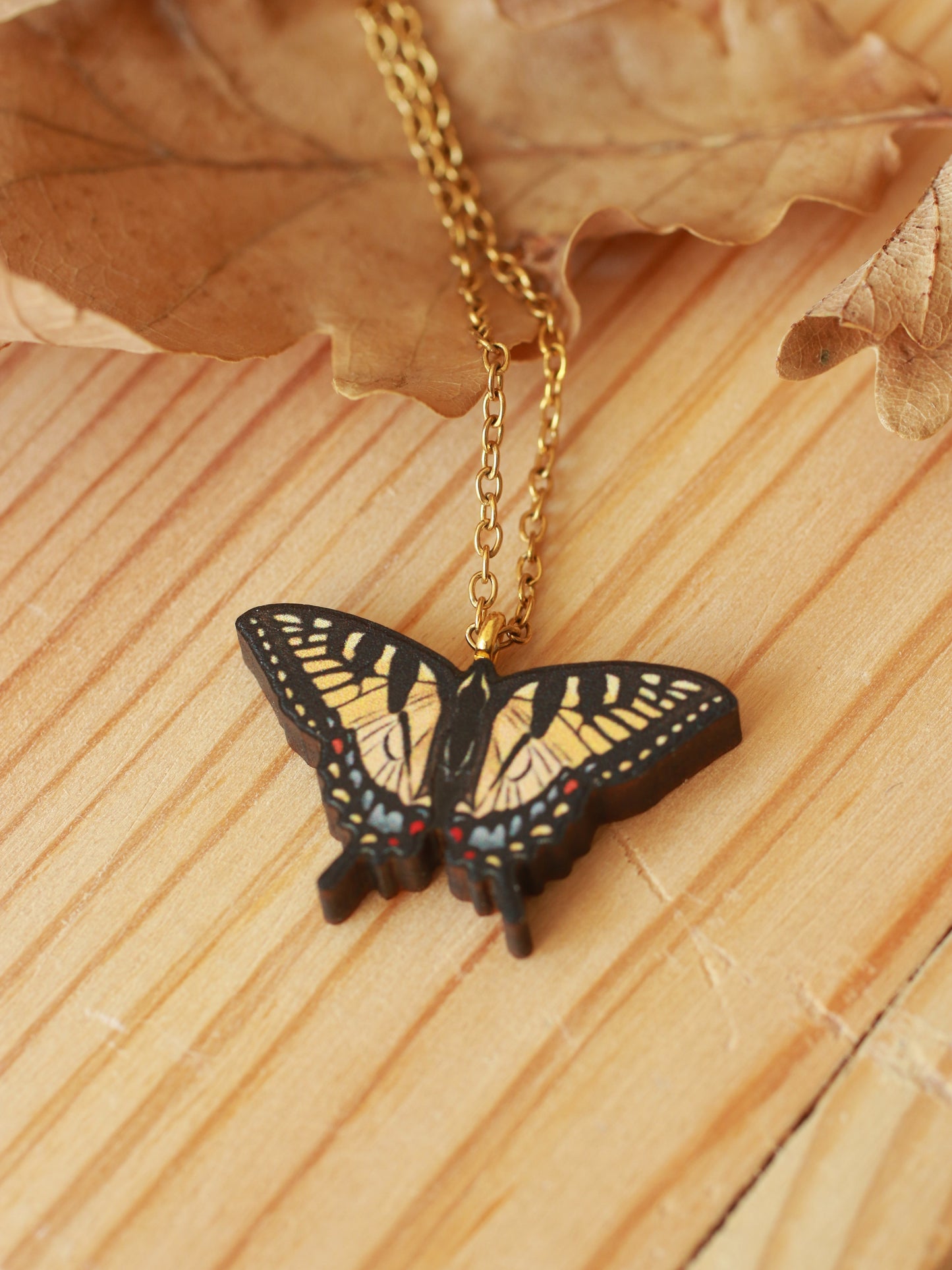 Tiger swallowtail butterfly necklace