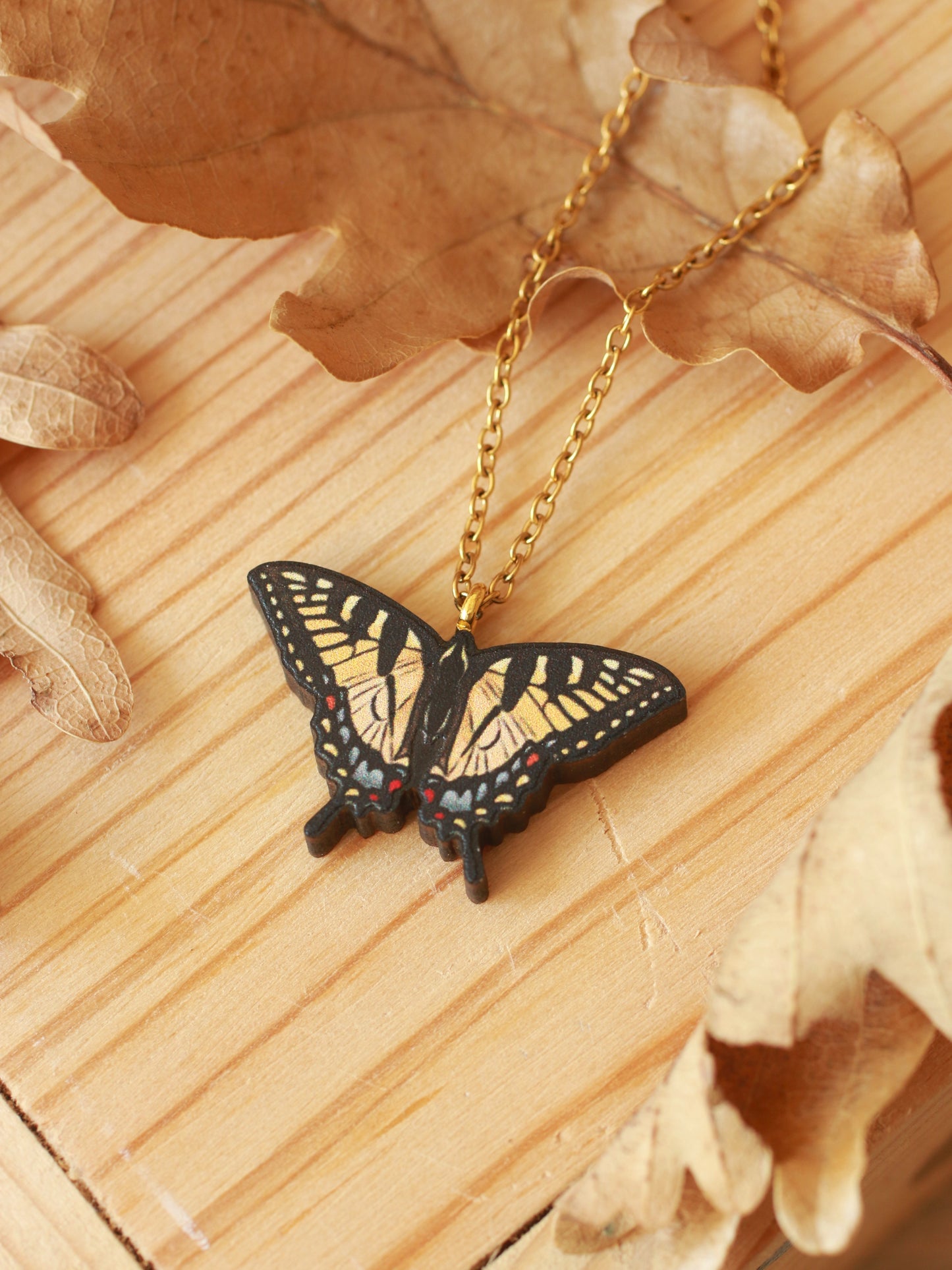 Tiger swallowtail butterfly necklace