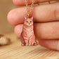 Orange tabby cat necklace