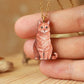 Orange tabby cat necklace