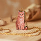 Orange tabby cat necklace