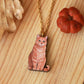 Orange tabby cat necklace