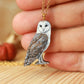 Barn owl necklace - wooden pendant