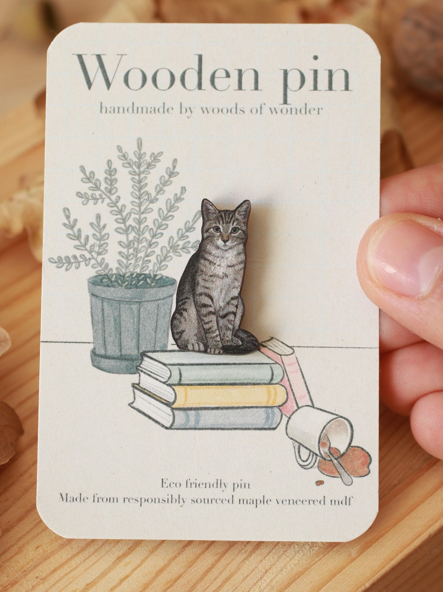 Tabby cat pin