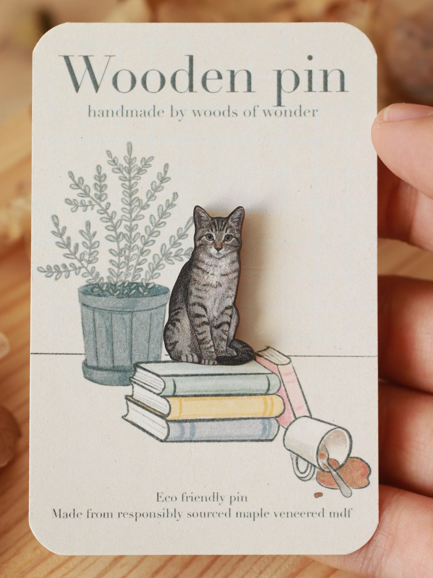 Tabby cat pin