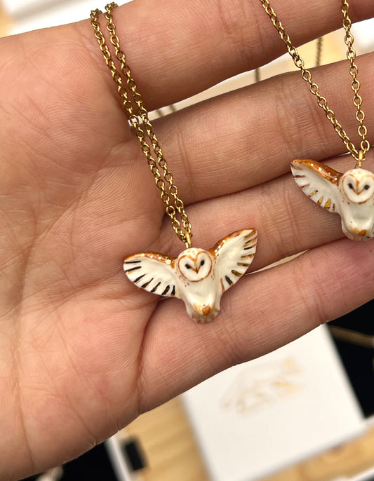 RESERVED - Barn owl necklace