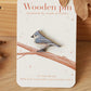 Tufted titmouse pin - wooden bird pin