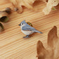 Tufted titmouse pin - wooden bird pin