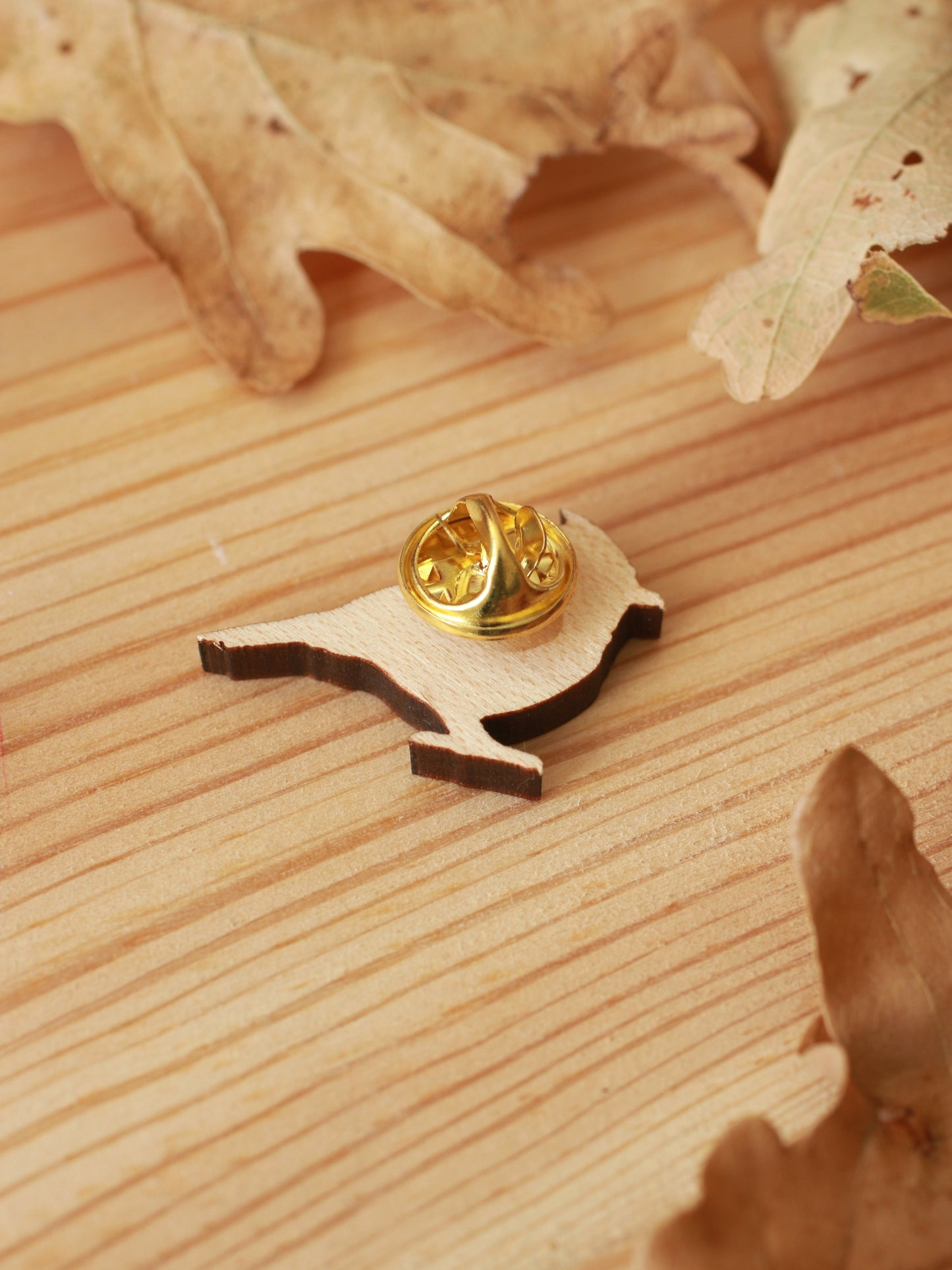 Tufted titmouse pin - wooden bird pin