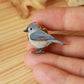 Tufted titmouse pin - wooden bird pin