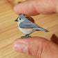 Tufted titmouse pin - wooden bird pin