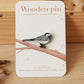 White wagtail pin