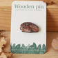 Fawn pin - wooden deer brooch