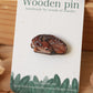 Fawn pin - wooden deer brooch