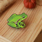 Tree Frog pin - wooden frog brooch