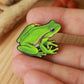 Tree Frog pin - wooden frog brooch