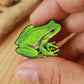 Tree Frog pin - wooden frog brooch