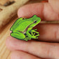 Tree Frog pin - wooden frog brooch