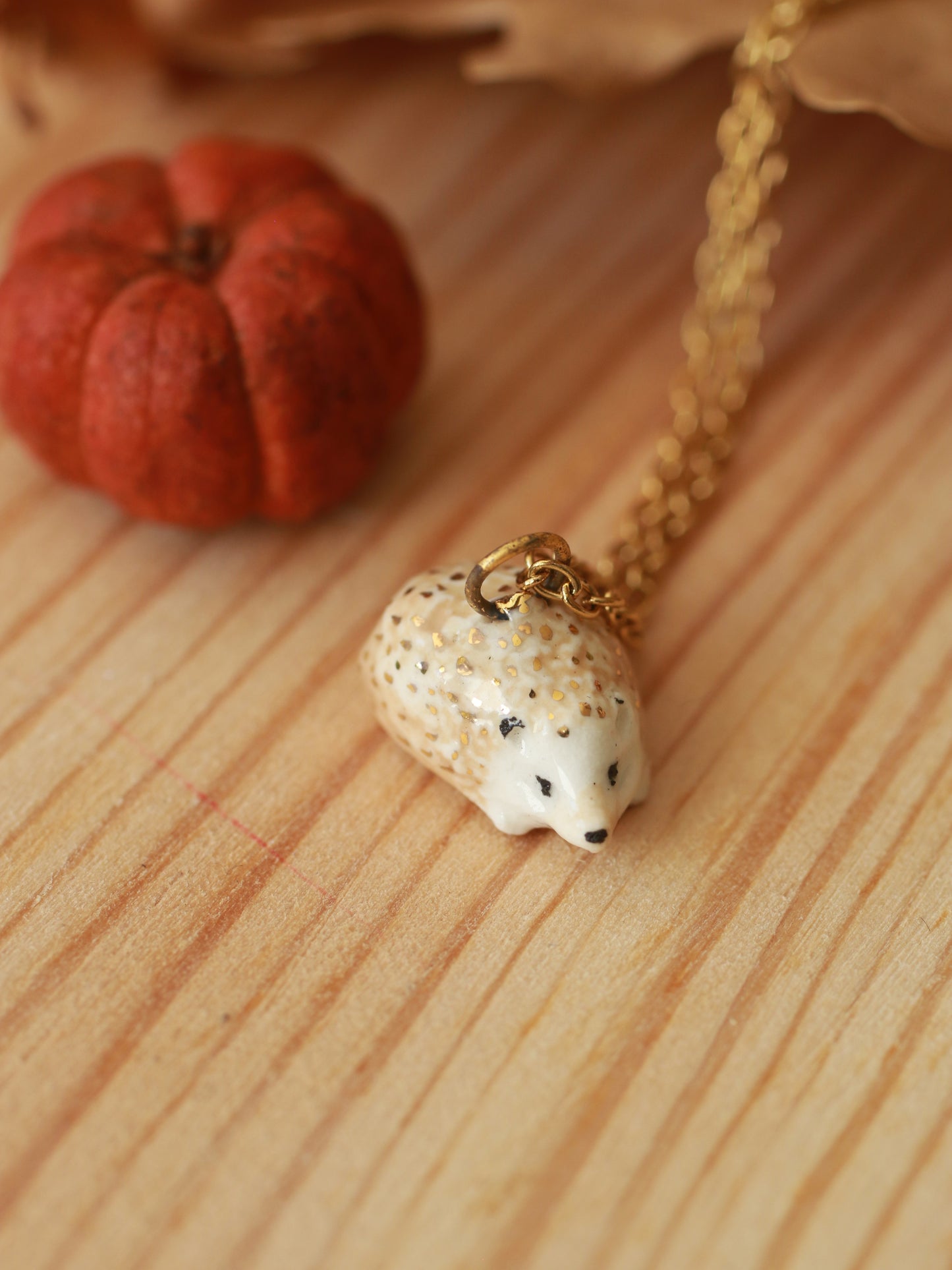 Hedgehog necklace - 22k gold details