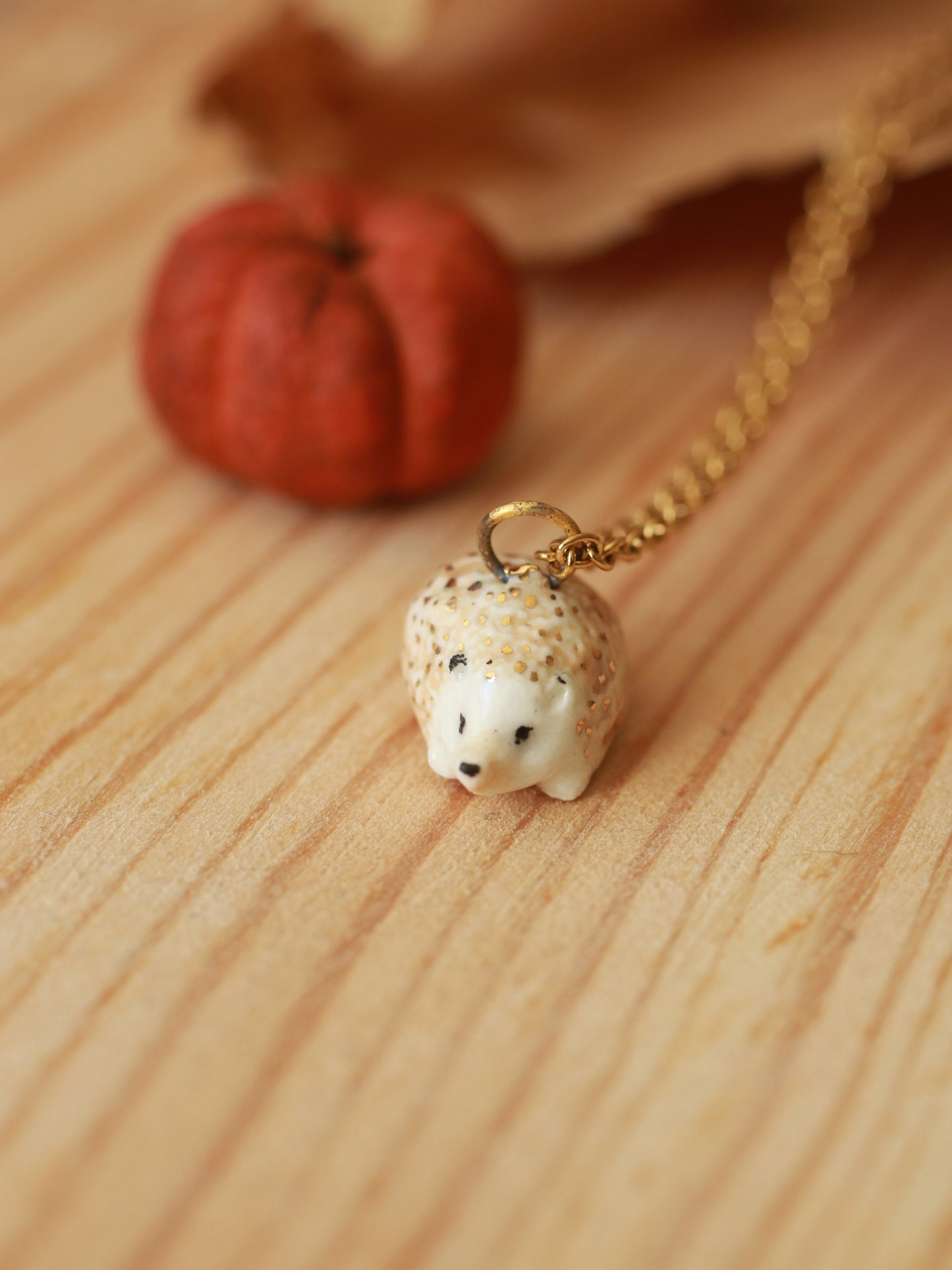 Hedgehog necklace - 22k gold details