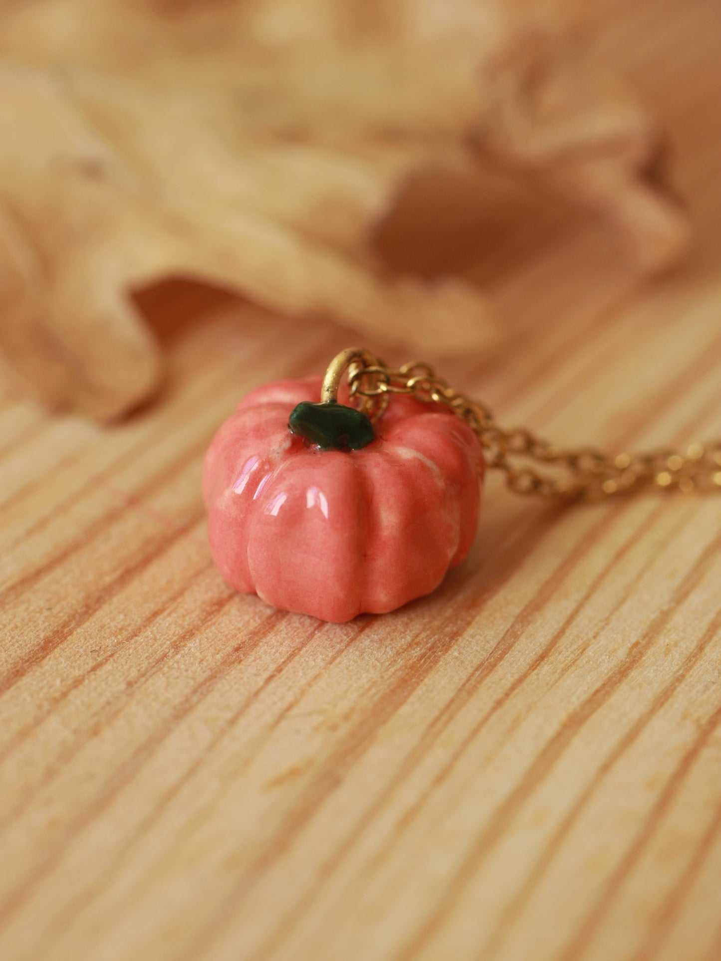 Ceramic pumpkin necklace