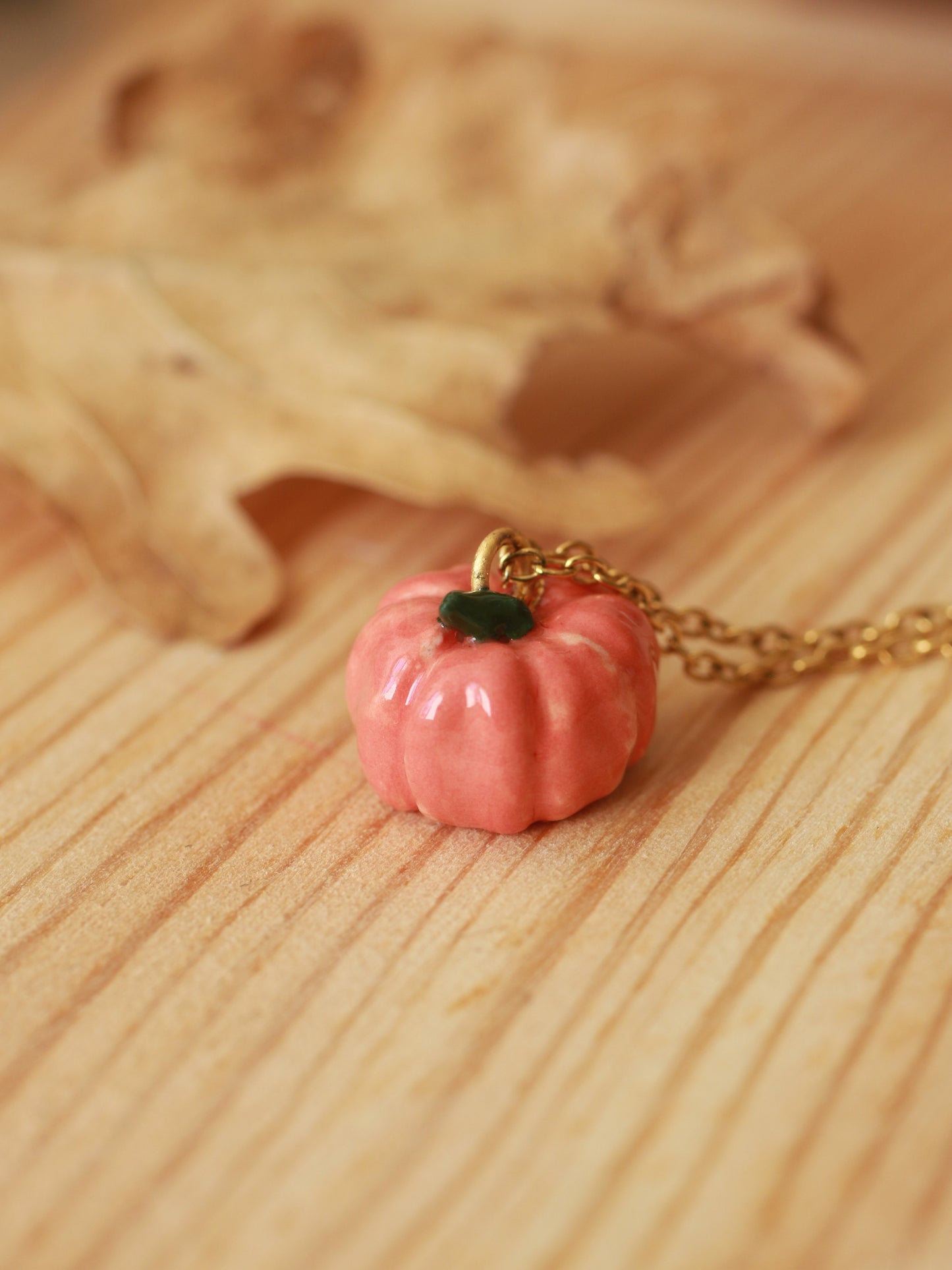 Ceramic pumpkin necklace