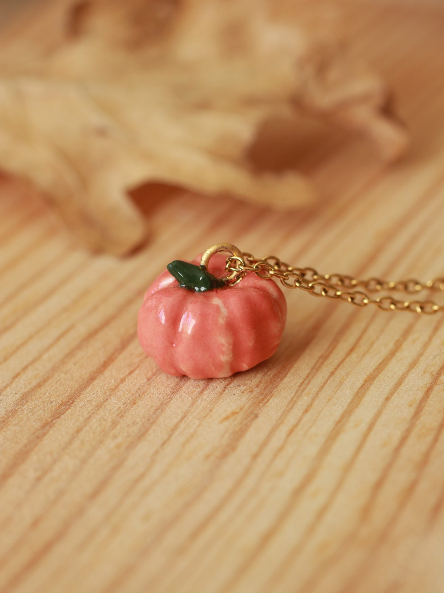 Ceramic pumpkin necklace