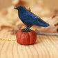 Crow - wooden bird necklace