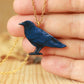 Crow - wooden bird necklace