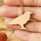 Crow - wooden bird necklace