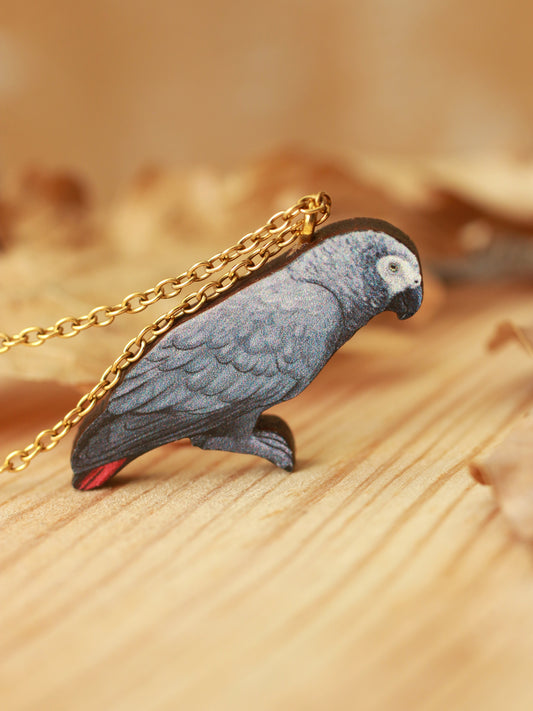 African grey parrot necklace