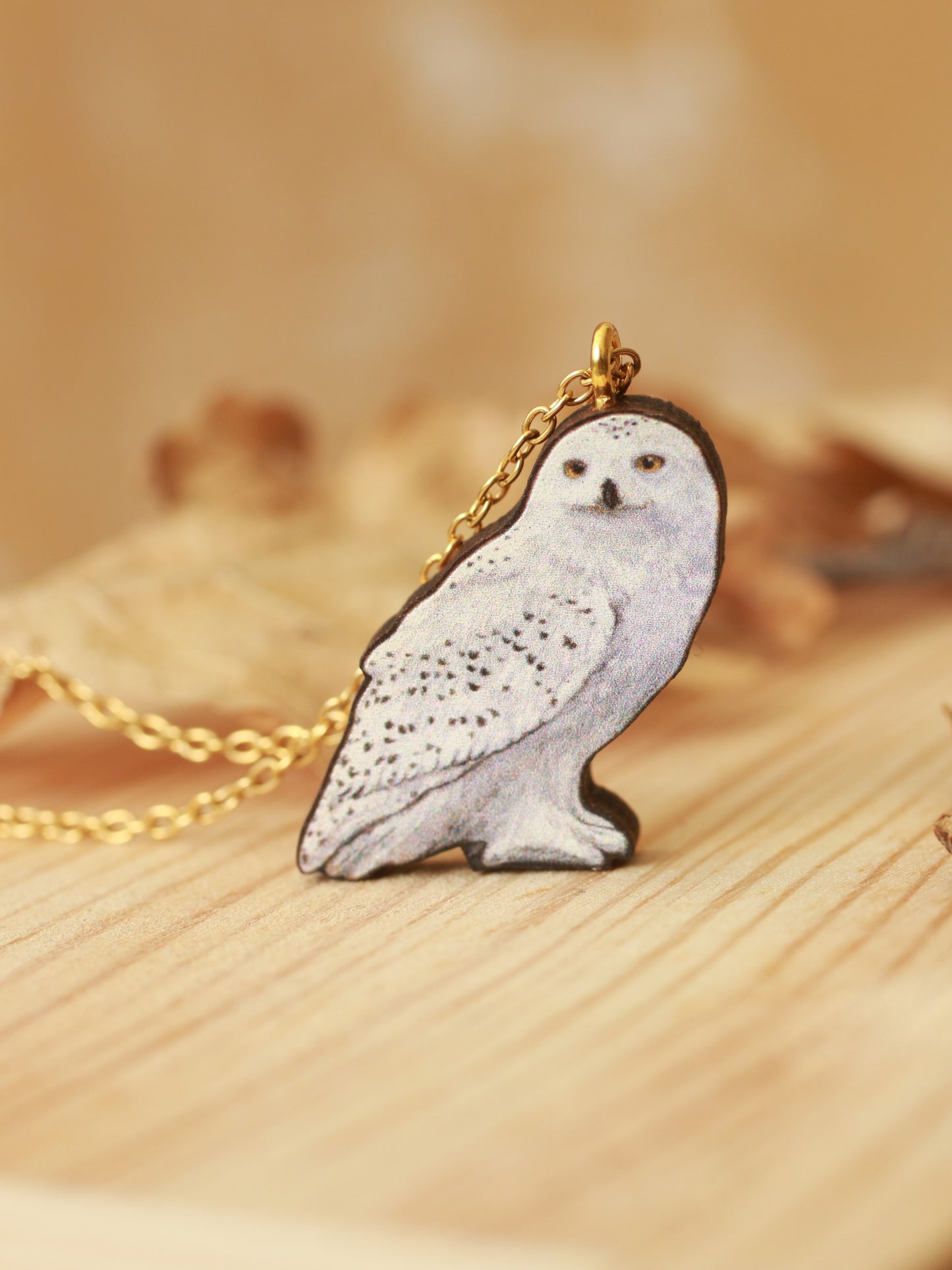 Snowy owl necklace