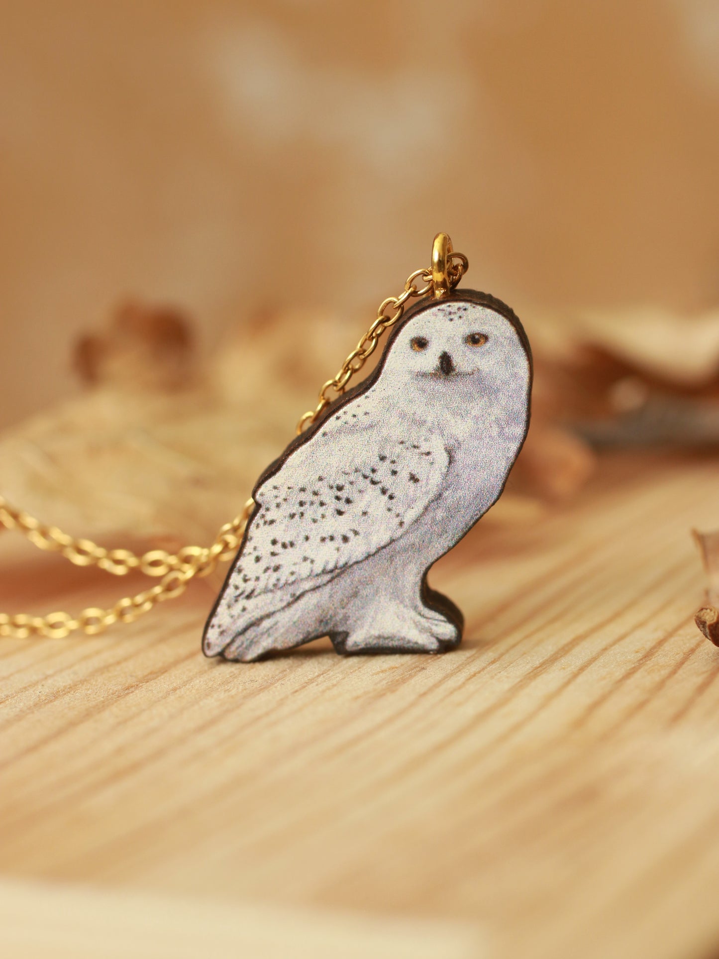 Snowy owl necklace