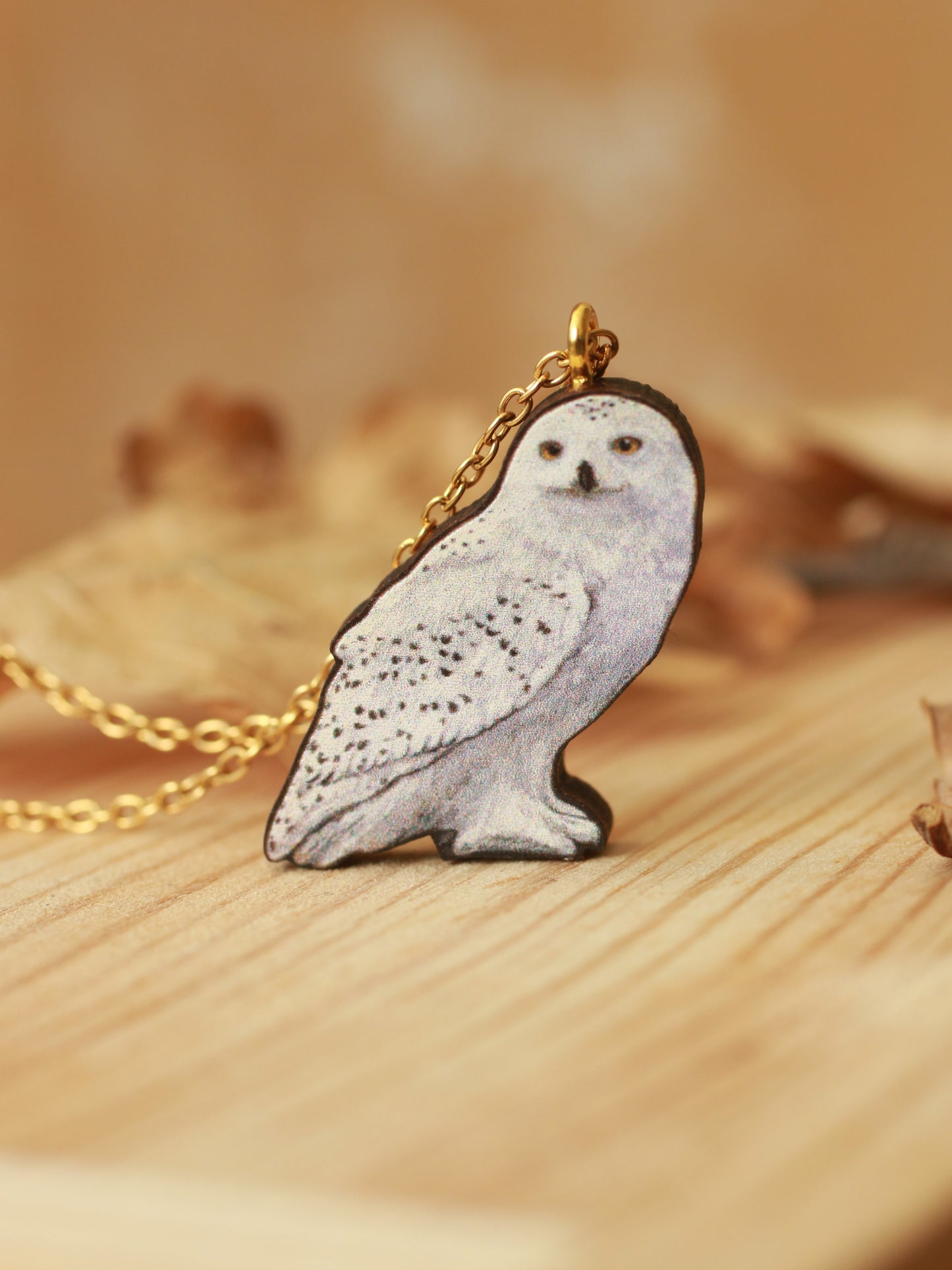 Snowy owl necklace