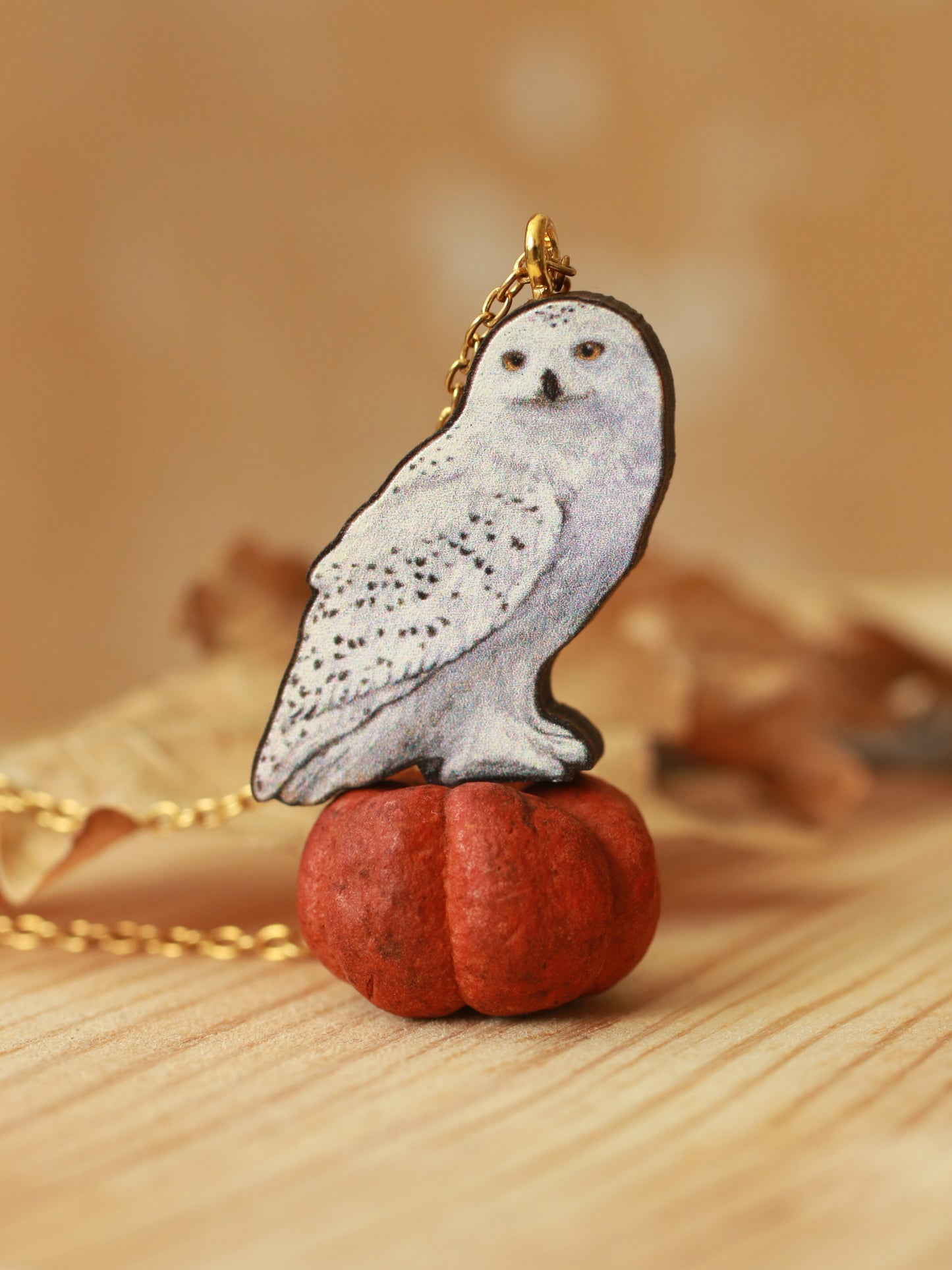 Snowy owl necklace