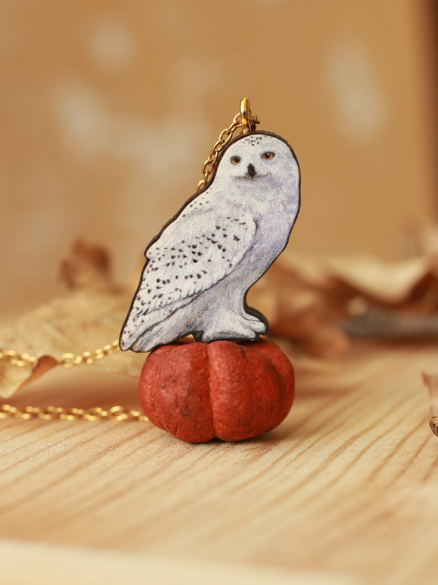 Snowy owl necklace