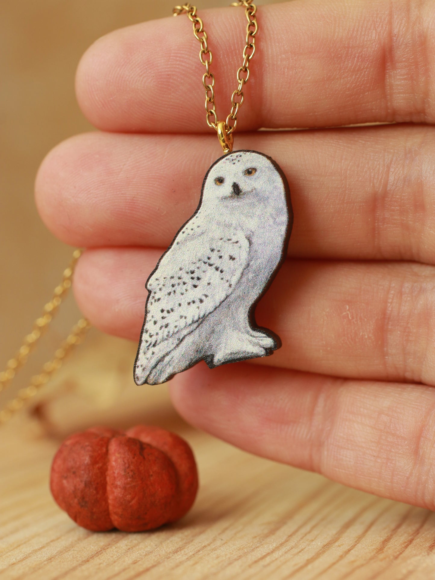 Snowy owl necklace