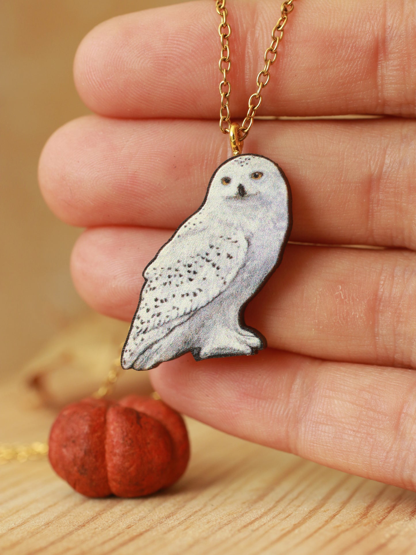 Snowy owl necklace