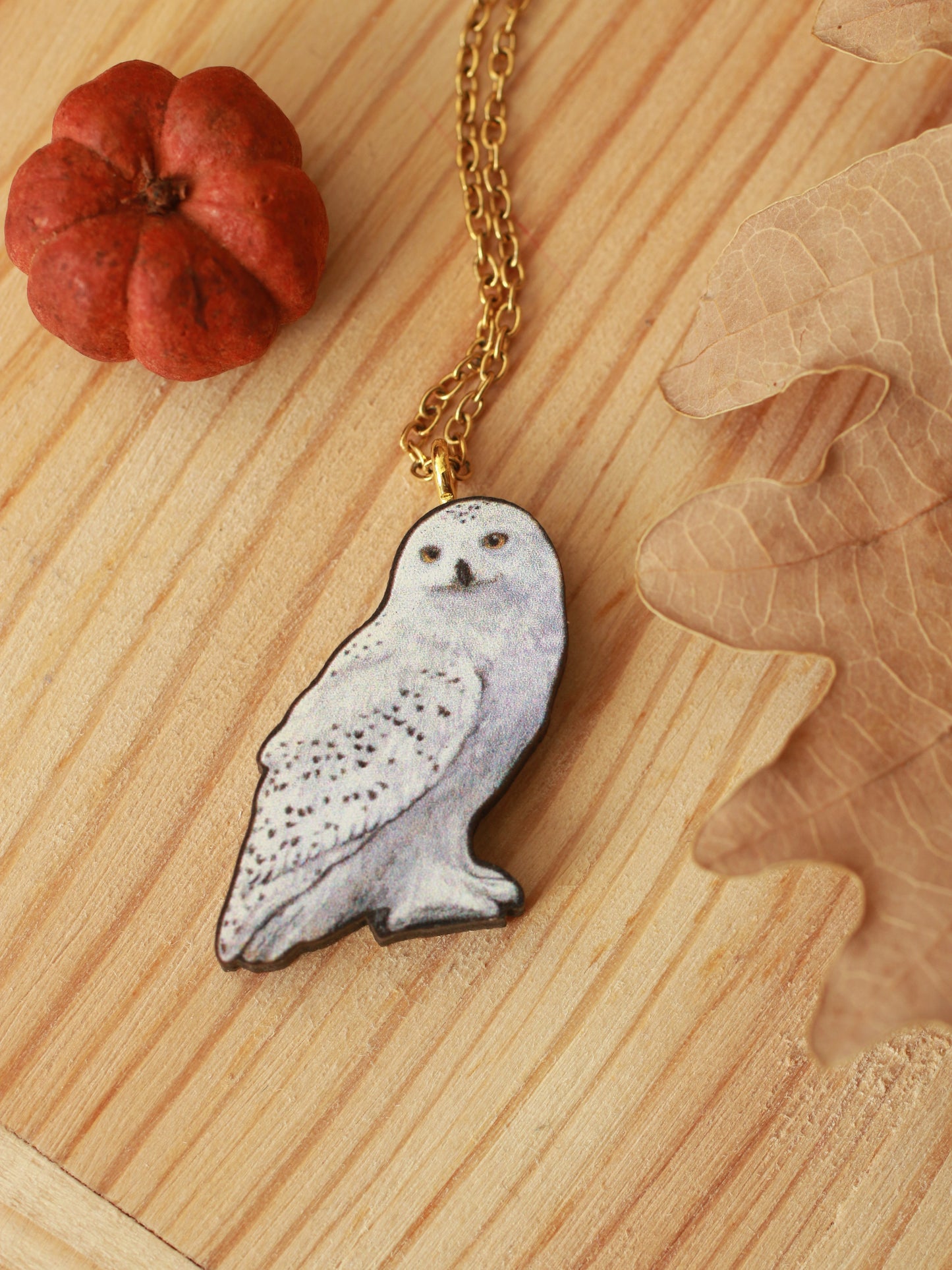 Snowy owl necklace