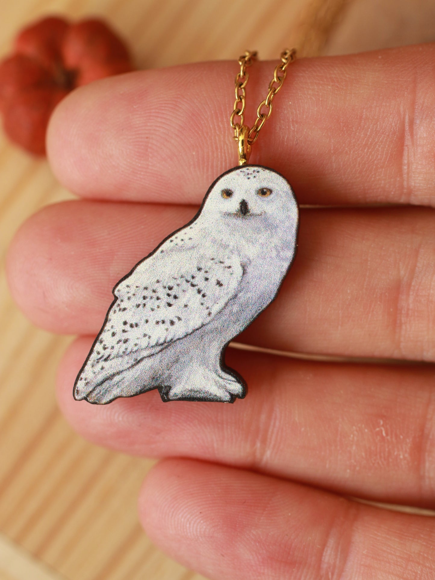 Snowy owl necklace