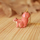 Ceramic squirrel necklace - 22k gold details