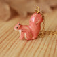 Ceramic squirrel necklace - 22k gold details