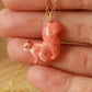 Ceramic squirrel necklace - 22k gold details