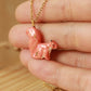 Ceramic squirrel necklace - 22k gold details