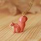 Ceramic squirrel necklace - 22k gold details